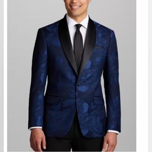 Jos. A. Bank NWT Navy Floral Tuxedo Jacket 38 R Slim Fit